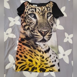 Moschino Cheap and Chic animal leopard portrait print dress
